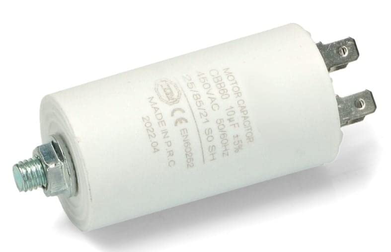 BSSTORE Condensatore Avviamento Motore Elettrico 10 uF 450VAC 50/60hz 4 Pin Universale Per Lavatrici, Pompe e Compressori