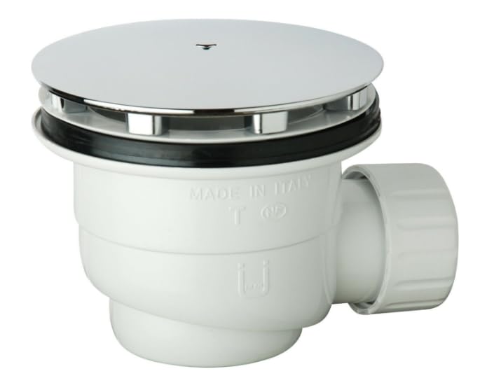 BSSTORE Sifone Piatto Doccia Con Foro Ø 90Mm Coperchio in ABS Cromato Ø 120Mm Made In Italy