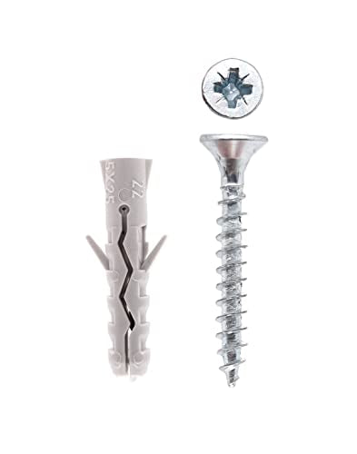 BSSTORE 10 Tasselli a Espansione in Nylon con Vite Truciolare - Ideali per Fai da Te, Bricolage
