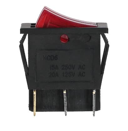 BSSTORE Interruttore Doppio Rosso Luminoso A 6 Contatti 15A, 250V - 20A, 125V. Made In Italy