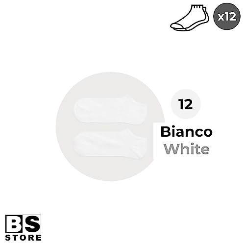 BSSTORE 12 Paia Fantasmini in Cotone Calzini Taglia Unica 40-46