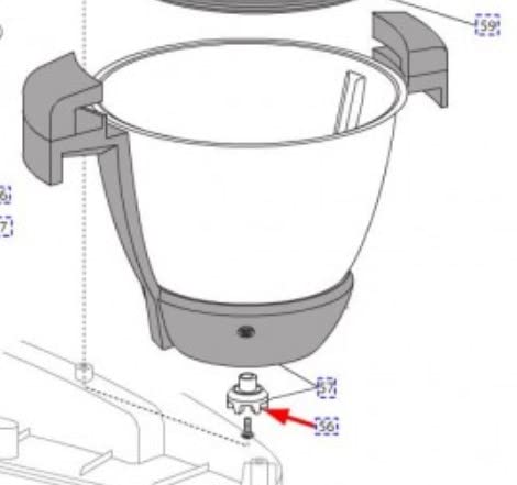 BSSTORE Giunto Ciotola Robot Da Cucina Compatibile Con Kcook CCC20 CCC200 CCC201 Equivalente A KW716952