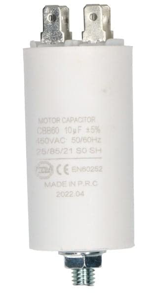 BSSTORE Condensatore Avviamento Motore Elettrico 10 uF 450VAC 50/60hz 4 Pin Universale Per Lavatrici, Pompe e Compressori