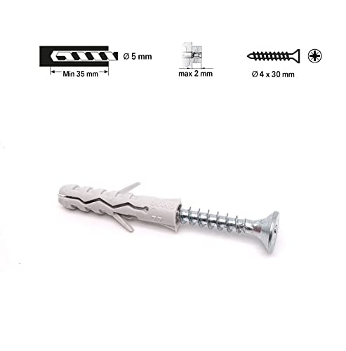BSSTORE 10 Tasselli a Espansione in Nylon con Vite Truciolare - Ideali per Fai da Te, Bricolage