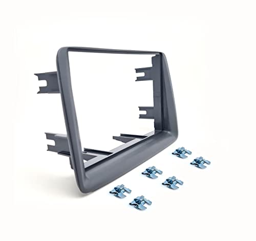 BSSTORE Mascherina 2DIN Adattatore Autoradio Cornice Stereo per Panda dal 2003 al 2012 con Kit Fissaggio - Grigio
