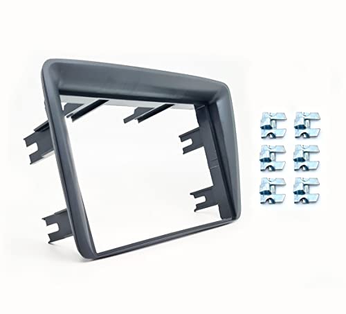 BSSTORE Mascherina 2DIN Adattatore Autoradio Cornice Stereo per Panda dal 2003 al 2012 con Kit Fissaggio - Grigio