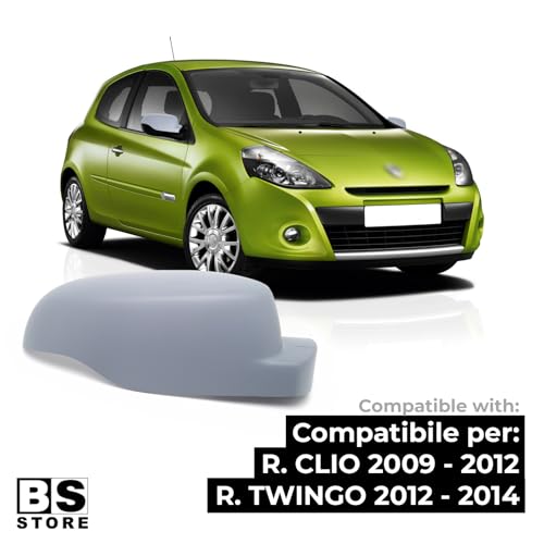 BSSTORE Calotta Specchietto Retrovisore da Verniciare con Primer per Ren@ult CLIO III 2009-2014, TWINGO II 2012-2014