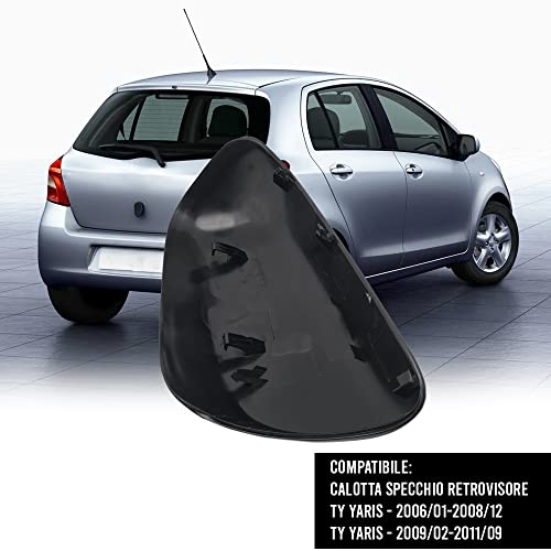 BSSTORE Calotta Specchietto Retrovisore Yaris dal 2006 al 2011 Nera Verniciabile