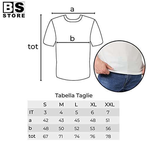 BSSTORE T-Shirt Bianca Uomo Girocollo con Manica Corta in Cotone 100% - Confezione da 3 Maglie