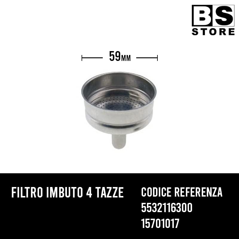 BSSTORE Filtro Imbuto Caraffa 4 Tazze - Compatibile De Longhi Alicia/Alicia Plus 5532116300 | Macchina Caffè, Caffettiera EMK4 EMKE42