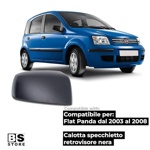 BSSTORE Calotta Specchietto Retrovisore Nera per F!at PANDA (169) dal 2003 al 2008