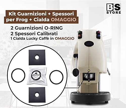 BSSTORE 2 Guarnizioni O-Ring + 2 Spessori Calibrati Compatibili per Macchina del Caffè DDIESSE FROG + Cialda Lucky Caffè OMAGGIO