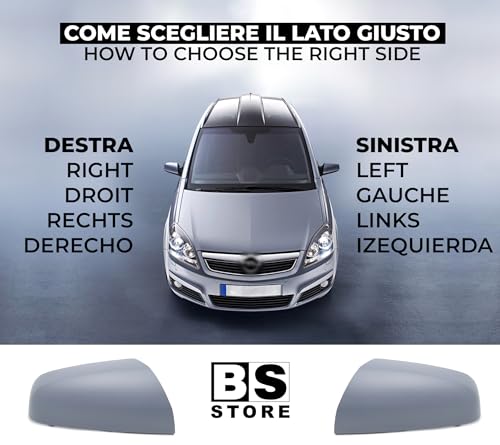 BSSTORE Calotta Specchietto Retrovisore da Verniciare con Primer per ZAFIRA B (A05) 2005-2007