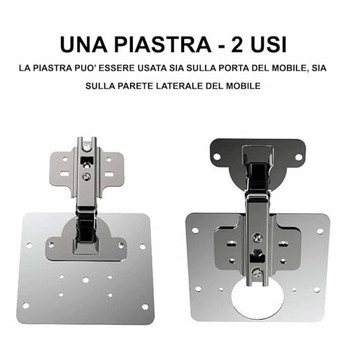 BSSTORE 6 Pezzi Piastra Riparazione Cerniera Anta Mobile