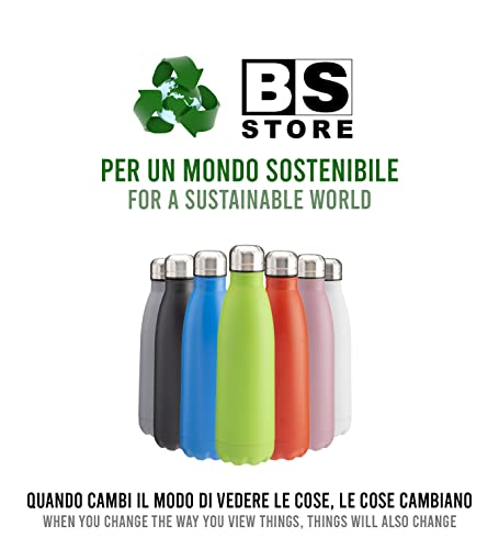 BSSTORE Borraccia Termica con Doppia Parete Isolante in Acciaio Inossidabile - 500 ml - Bottiglia Termica, Thermos, Riutilizzabile per Sport, Palestra, Viaggi