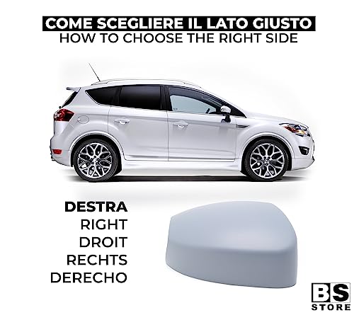 BSSTORE Calotta Specchietto Retrovisore da Verniciare con Primer per F0RD S-Max, C-Max, Kuga Mk1, Galaxy Mk2