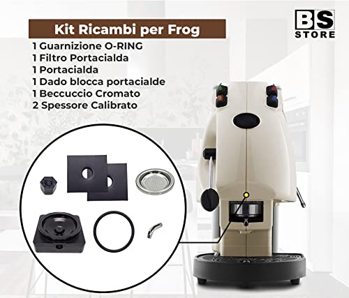 BSSTORE Kit Ricambi FROG Guarnizione, Portacialda, Filtro, Beccuccio, Dado + 2x Spessore Calibrato