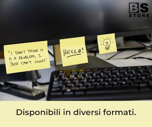 BSSTORE Post-i|t Foglietti Adesivi Super Sticky, Colore Giallo per Appunti, Elenchi e Promemoria