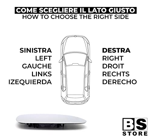 BSSTORE Piastra Vetro Specchio Retrovisore Termica per GOLF V VI, PASSAT, EOS, SHARAN, JETTA