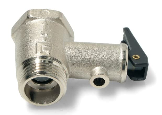 BSSTORE Valvola Scaldabagno in Ottone Con Leva Max 100 °C 8,5 ± 1 BAR Attacchi Filettati G 1/2" Universale Made in Italy