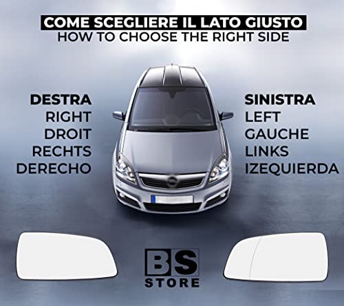 BSSTORE Piastra Vetro Specchio Retrovisore Termica per ZAFIRA B (A05) 2005-2007