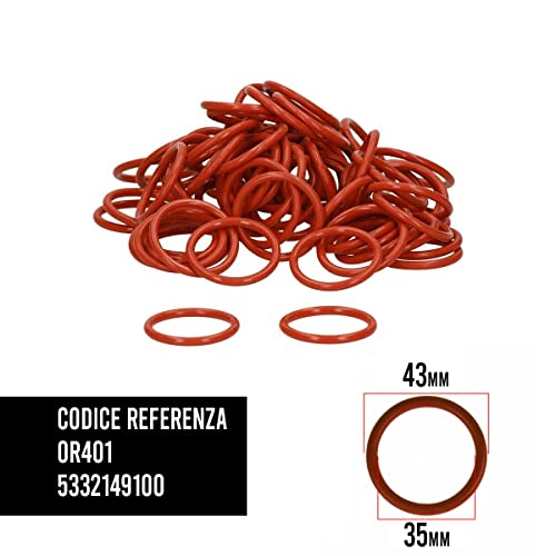 BSSTORE OR401 Guarnizione O-Ring Rossa Gruppo Erogatore Diffusore - Compatibile Aeg, Delonghi Magnifica e Perfecta | Ø 43mm - 5332149100