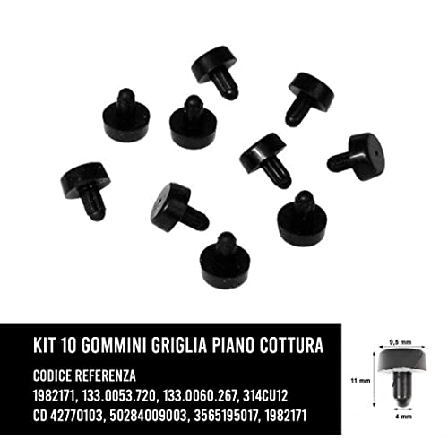 BSSTORE 10 Gommini Griglie Piano Cottura Antigraffio Cucina Compatibile FRANKE Equivalente a 133.0053.720 1982171