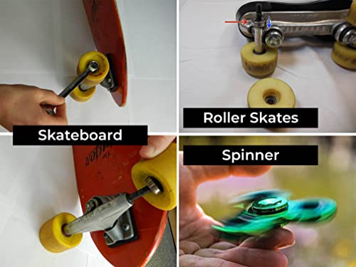 BSSTORE 608-ZZ Cuscinetti a Sfera 8x22x7mm, Doppia Schermatura in Metallo 608Z Acciaio Cromato per Skateboard, Pattini e Spinner