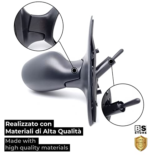 BSSTORE Specchietto Retrovisore Esterno Nero per R. CLIO dal 2001 al 2005 con Regolazione Manuale