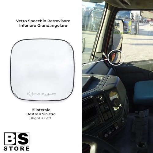 BSSTORE Vetro Specchio Retrovisore Inferiore Grandangolare per VOLV0 Truck FH, FL12, FL16, FM7, FM12 1993-2001
