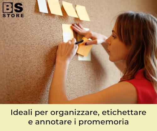 BSSTORE Post-i|t Foglietti Adesivi Super Sticky, Colore Giallo per Appunti, Elenchi e Promemoria