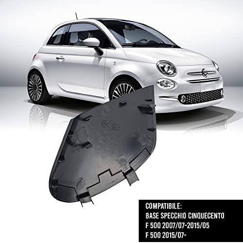 BSSTORE Calottina Base Specchio Inferiore per Specchietto Retrovisore - Per 500 dal 07/2007