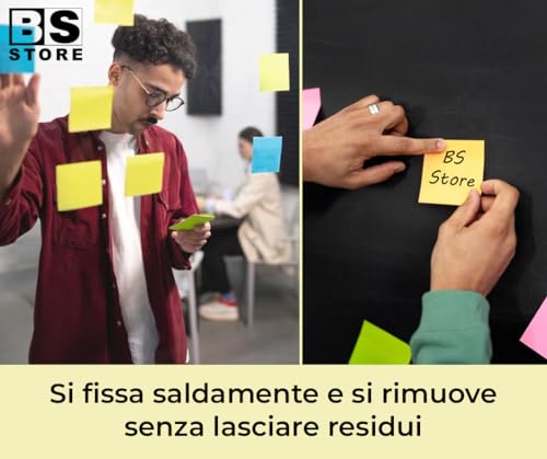 BSSTORE Post-i|t Foglietti Adesivi Super Sticky, Colore Giallo per Appunti, Elenchi e Promemoria