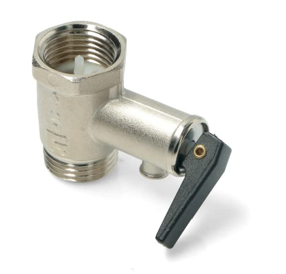 BSSTORE Valvola Scaldabagno in Ottone Con Leva Max 100 °C 8,5 ± 1 BAR Attacchi Filettati G 1/2" Universale Made in Italy