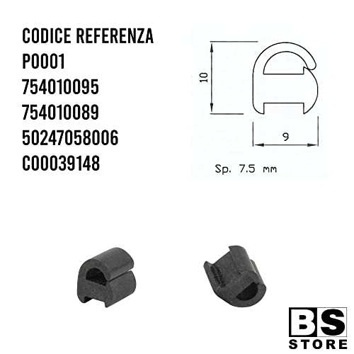 BSSTORE Kit 12 Gommini per Griglia Piani Cottura 50247058006 - Piedini Universali Compatibili con SMEG, ARISTON, WHIRLPOOL, ELECTROLUX - 754010095 754010089 C00039148