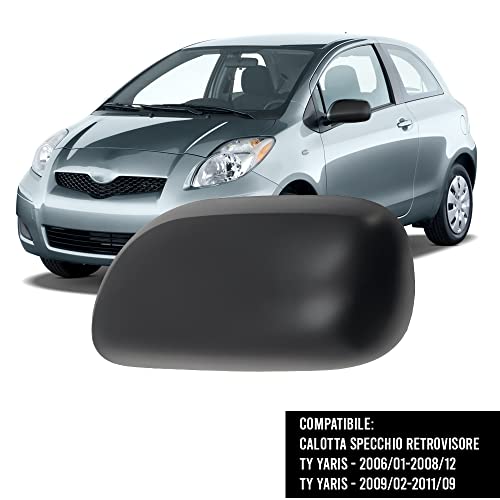 BSSTORE Calotta Specchietto Retrovisore Yaris dal 2006 al 2011 Nera Verniciabile