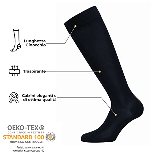 BSSTORE 3 Paia Calze Lunghe in Caldo Cotone Uomo Taglia Unica 40/45 MADE IN ITALY
