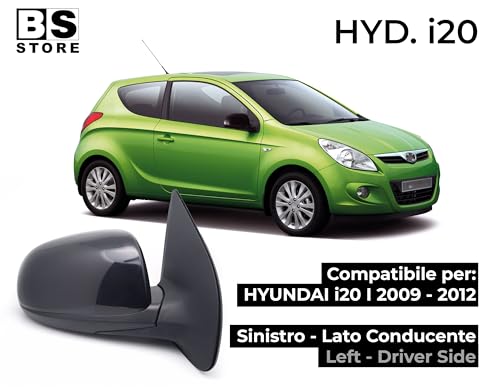 BSSTORE Specchietto Retrovisore Esterno Nero per HYUND@I I20 I 2009-2012 | Regolazione Elettrica