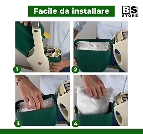 BSSTORE Kit 6 Sacchetti + Filtro Igienico Hepa + Griglia Filtro Protezione Motore Compatibile per Folletto VK135 VK136