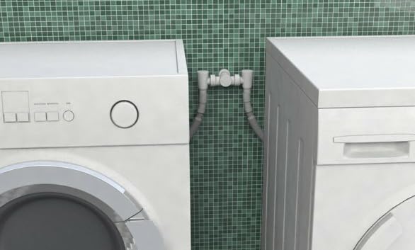 BSSTORE Sifone Doppio Attacco Scarico Lavatrice Asciugatrice Lavastoviglie Con Valvola Antiritorno Made In Italy
