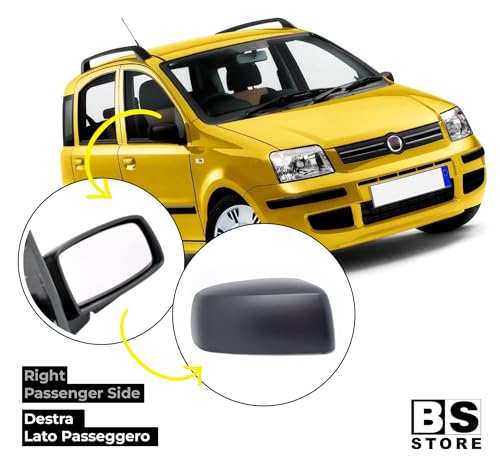 BSSTORE Calotta Specchietto Retrovisore Nera per F!at PANDA (169) dal 2003 al 2008