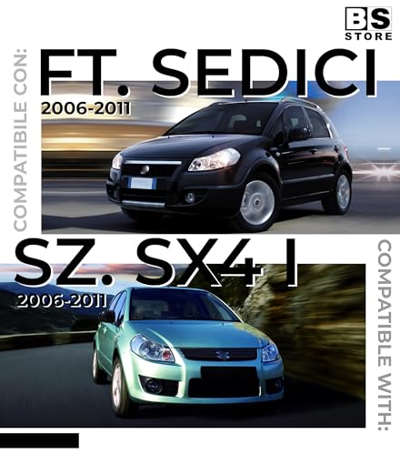 BSSTORE Calotta Specchietto Retrovisore Nera per F!at SEDICI 2006-2011, §uzuki SX4 I 2006-2011