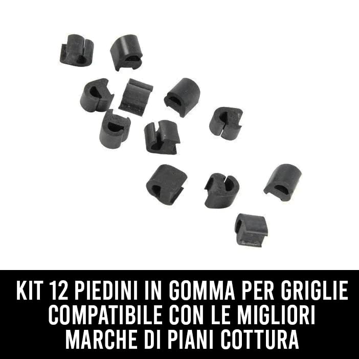 BSSTORE Kit 12 Gommini per Griglia Piani Cottura 50247058006 - Piedini Universali Compatibili con SMEG, ARISTON, WHIRLPOOL, ELECTROLUX - 754010095 754010089 C00039148