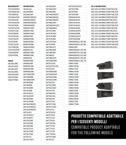 BSSTORE Piedino Gommino per Griglia Piano Cottura Cucina Antigraffio - Compatibile Whirlpool, Ignis, Bauknecht 484000000840, 480121103666