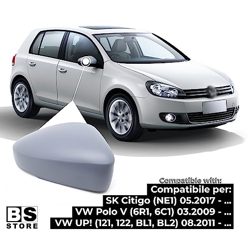 BSSTORE Calotta Specchietto Retrovisore da Verniciare con Primer per POLO V '09, UP '16, CITIGO '17