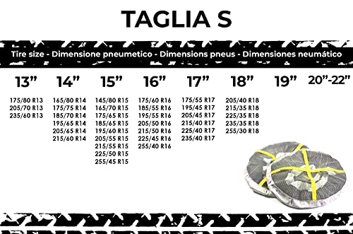 BSSTORE Calze da Neve Universali Riutilizzabili Catene da Neve in Tessuto da R13 a R18 | Set di 2 Pezzi
