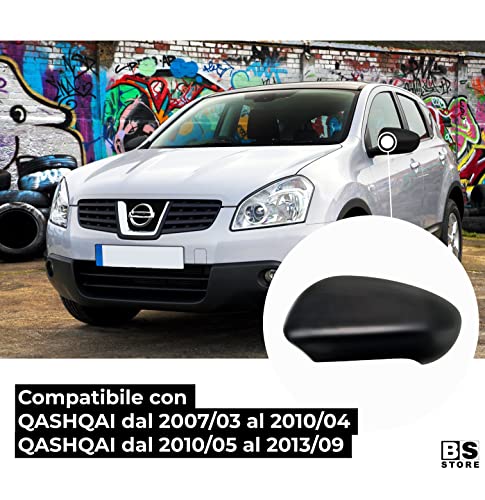 BSSTORE Calotta Specchietto Retrovisore Qashqai dal 2007 al 2013 Nera Verniciabile