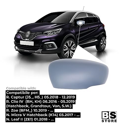 BSSTORE Calotta Specchietto Retrovisore da Verniciare con Primer per CLIO 4 '18, CAPTUR '18, MICRA 5 '17, ZOE '19