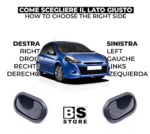 BSSTORE Maniglia Porta Interna Nera Anteriore e Posteriore per DUSTER 2010, CLIO III, KANGOO II, FORFOUR, FORTWO e Tante Altre Auto