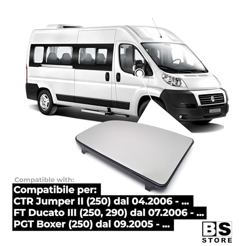 BSSTORE Piastra Vetro Specchio Retrovisore Termico per DUCATO III, JUMPER II, BOXER dal 2006